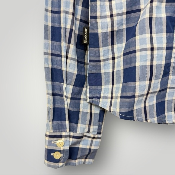 BARBOUR Plaid The Ledies Button down Shirt Sz 8 - Picture 5 of 10